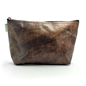 Vegan Teak Leaf Leather Make Up Bag, 2 of 2