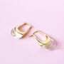 Gold Vermeil Polished Quartz Sterling Silver Drop Earrings, thumbnail 5 of 8