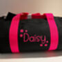 Personalised Embroidered Dance Kit Bag Barrel Style Bag, thumbnail 3 of 6