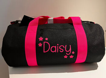 Personalised Embroidered Dance Kit Bag Barrel Style Bag, 3 of 6