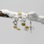 Handmade Sterling Silver Daisy Hoop Earrings, thumbnail 3 of 4