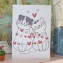 Cat Love Hearts Valentine's Day Card, thumbnail 1 of 7