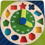 Wooden Teaching Clock And Shape Sorter Puzzle, thumbnail 3 of 6