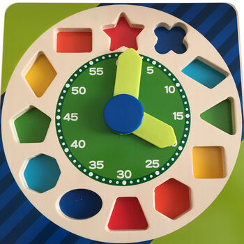 Wooden Teaching Clock And Shape Sorter Puzzle, 3 of 6