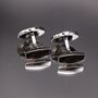 Silver Half White Stone Cufflinks Vintage Crystal, thumbnail 4 of 4