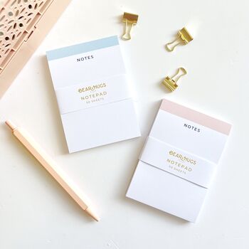Blush Pink Minimalist Notes A7 Notepad, 2 of 3