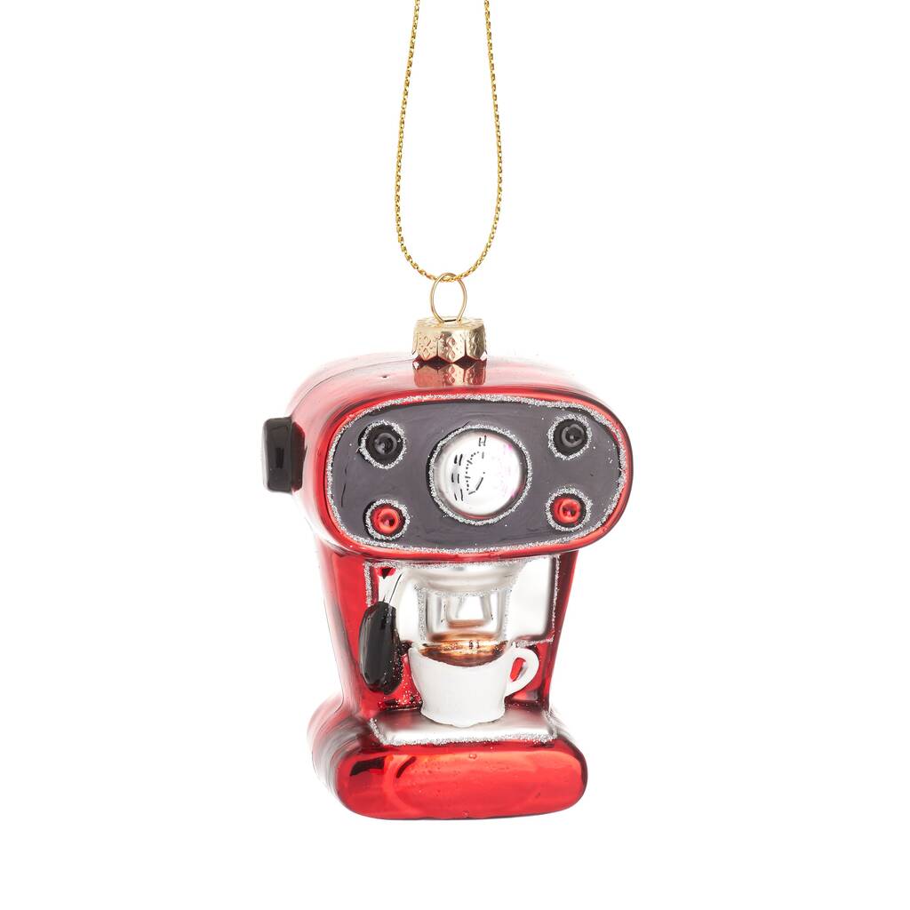 Glass Coffee Machine Christmas Bauble By Posh Totty Designs Interiors
