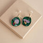 Lilac Or Teal Puddle Gold Colour Hoop Earrings, thumbnail 2 of 6