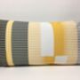 Combed Stripe Cushion Saffron, Charcoal + White, thumbnail 1 of 5