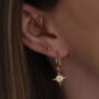 White Topaz North Star Hoop Earrings, thumbnail 3 of 6