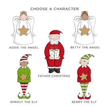 Personalised Elf Tree Decoration Christmas Card, 6 of 6