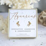 Yellow Gold Vermeil And Cz Zodiac Earrings Aquarius, thumbnail 1 of 5