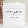 Personalised Funny 1st Anniversary Card For Him Or Her, thumbnail 1 of 7