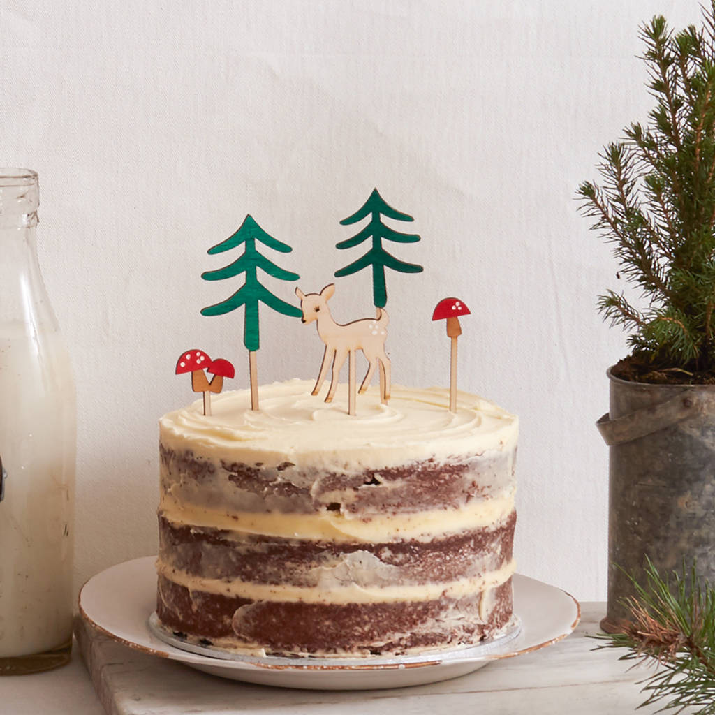 Woodland Christmas Cake Toppers By Berylune | notonthehighstreet.com