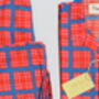 Organic Cotton Can Vibe Red Tartan Unisex Pyjama, thumbnail 6 of 7