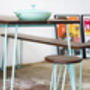 Dining Set With Industrial Hairpin Legs In Walnut, thumbnail 3 of 12