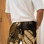 Men's Black Satin Batik Shorts, thumbnail 5 of 6