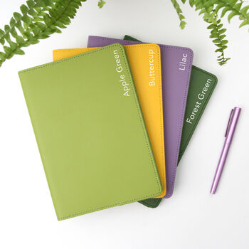 Personalised Leather Notebook And Star Bookmark Set, 4 of 6