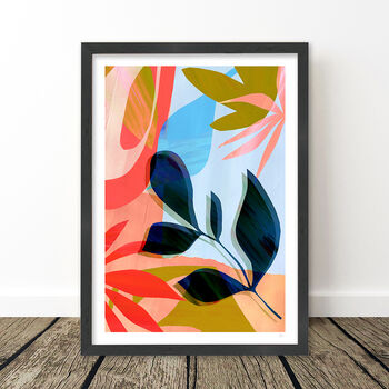 Abstract Blue Leaf Art Print, 10 of 11