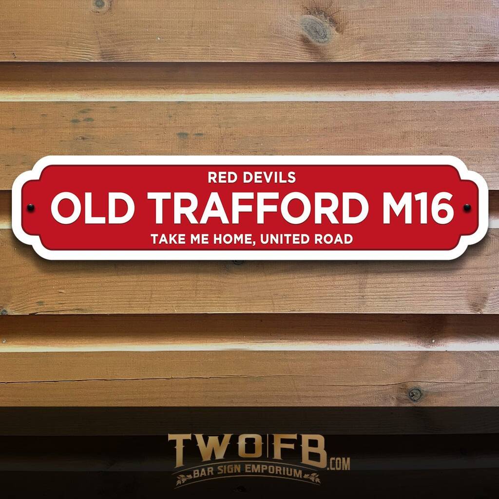 Manchester Utd Personalised Bar And Man Cave Metal Sign, 1 of 2