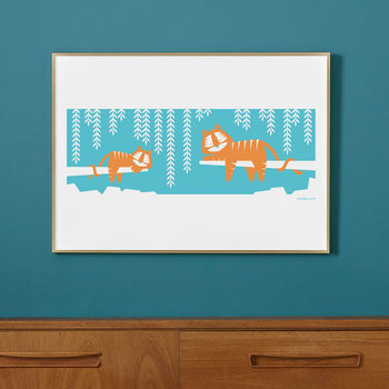 Tiger, Tiger Screen Printed Nursery Wall Art, 2 of 4
