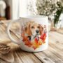 Personalised Dog Mug Beagle In An Autumn Wreath, thumbnail 1 of 2