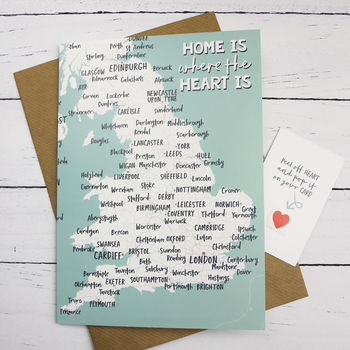 'Home Is Where The Heart Is' Frameable Greetings Card, 2 of 7
