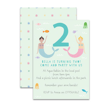 Personalised Mermaid Children's Birthday Invitations, 2 of 4