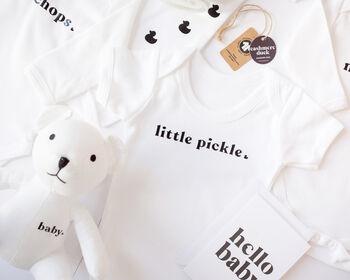 'Little Pickle' Organic Baby Grow, 4 of 4