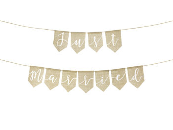 Hessian Just Married Wedding Banner, 2 of 3