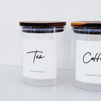 Set Of Tea, Coffee And Sugar Jars With Acacia Lids, 2 of 11