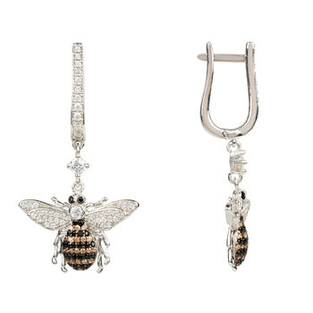 Honey Bee Drop Plated Silver Earring, 8 of 9
