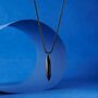 Black Engraved Bar Pendant Chain Necklace For Men And Women, thumbnail 1 of 9
