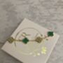 Double Sided 18 K Gold Plated Green Clover Bracelet, thumbnail 5 of 5