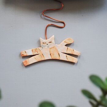 Cat Pendulum Handmade Wall Clock, 5 of 7