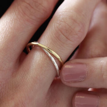 Infinity Link Friendship Ring In Silver Or Gold Vermeil, 3 of 6