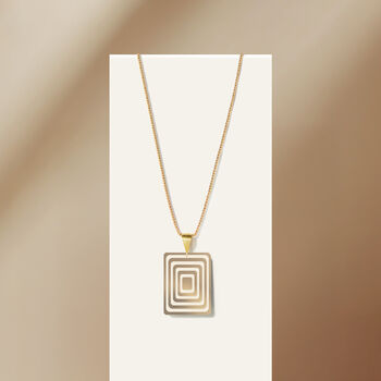 Taupe And Cream Rectangle Necklace, 4 of 6