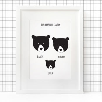 Our Family Print, Personalised A4 Bear, 4 of 6