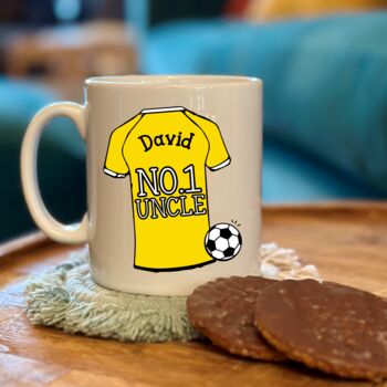 Personalised No.One Relative Football Shirt Mug, 4 of 8