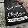 Personalised Christmas Eve Bag Black With White, thumbnail 9 of 10