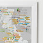 Personalised Scratch Off UK Cycle Climbs Print, thumbnail 7 of 10