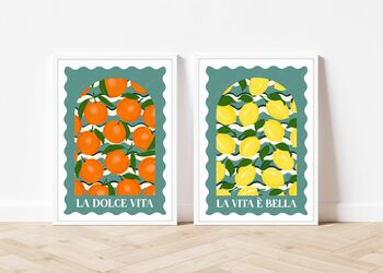 La Dolce Vita Travel Inspired Oranges And Lemons Prints, 4 of 12