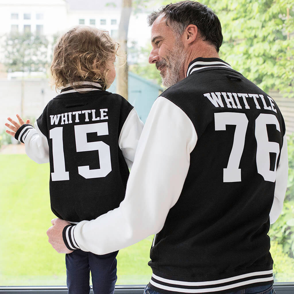 Personalised Parent And Child Varsity Jackets, 1 of 3