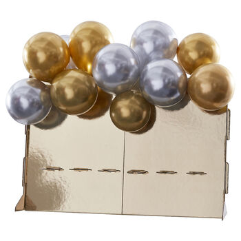 Gold Drinks Stand With Gold And Silver Balloons Christmas Party, 2 of 2