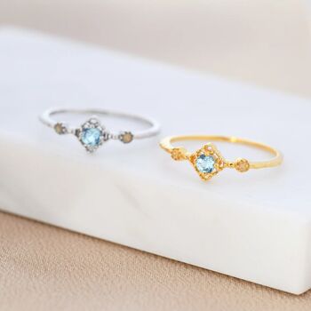 Vintage Inspired Natural Swiss Blue And Opal Ring, 5 of 12