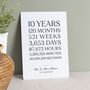 10 Years Together Tin Anniversary Timeline Metal Print, thumbnail 2 of 2