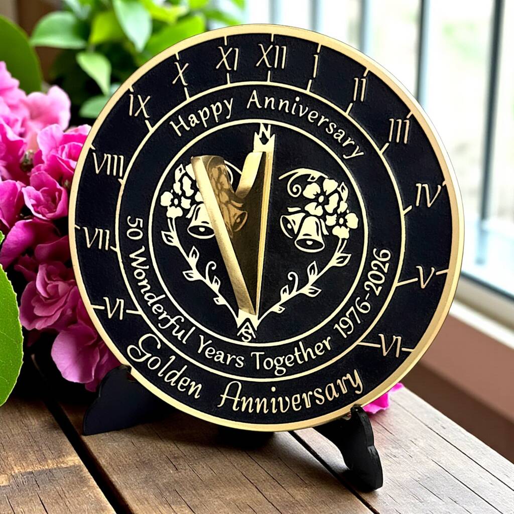 50th Golden Anniversary Sundial Gift Celebration Present, 1 of 10