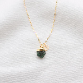 Personalised Emerald May Birthstone Necklace, 2 of 5