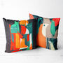 Abstract Cat And Bird Cushion Set, thumbnail 1 of 12