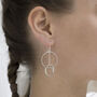 Sterling Silver Dangly Double Circles Earrings, thumbnail 1 of 2